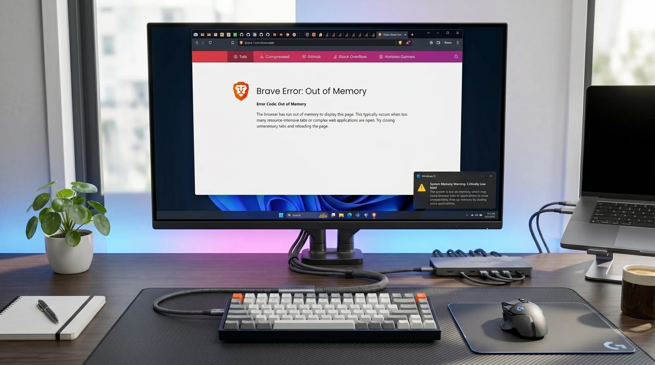 brave error code out of memory